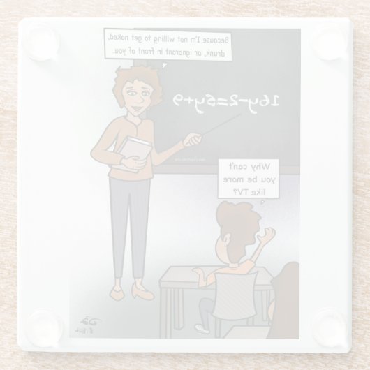 Star Teacher Glass Onderzetters (Achterkant)