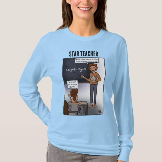 Star Teacher T-shirt met lange mouwen voor dames (Voorkant)