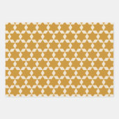 Star Tegels Pattern in Dark Mustard and Cream Inpakpapier Vel (Voorkant 2)