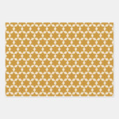 Star Tegels Pattern in Dark Mustard and Cream Inpakpapier Vel (Voorkant)