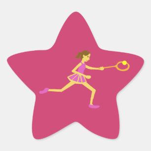 Star Tennis-speler Ster Sticker