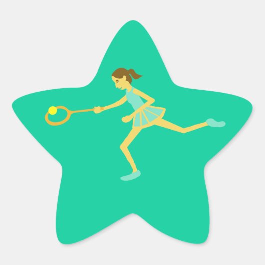 Star tennis-speler ster sticker (Voorkant)