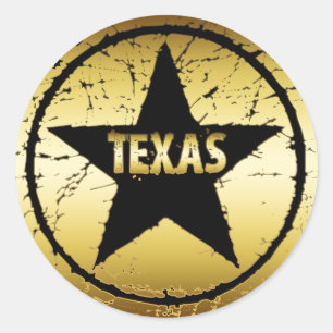 STAR TEXAS GRUNGE STYLE RONDE STICKER
