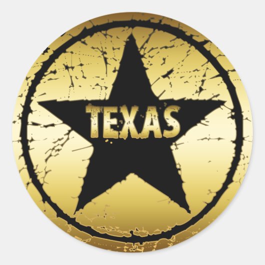 STAR TEXAS GRUNGE STYLE RONDE STICKER (Voorkant)