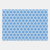 Star Tiles Geometric Hanukkah Pattern in Blue Inpakpapier Vel (Voorkant)