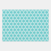 Star Tiles Geometric Pattern Turquoise Inpakpapier Vel (Voorkant 3)