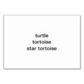 Star Tortoise Turtle Reading Flashcards voor volwa Kaart (Achterkant)