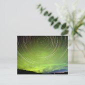 Star Trails en Northern Lights Aurora borealis Briefkaart (Staand voorkant)
