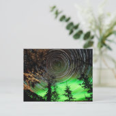 Star Trails en Northern Lights Aurora borealis Briefkaart (Staand voorkant)