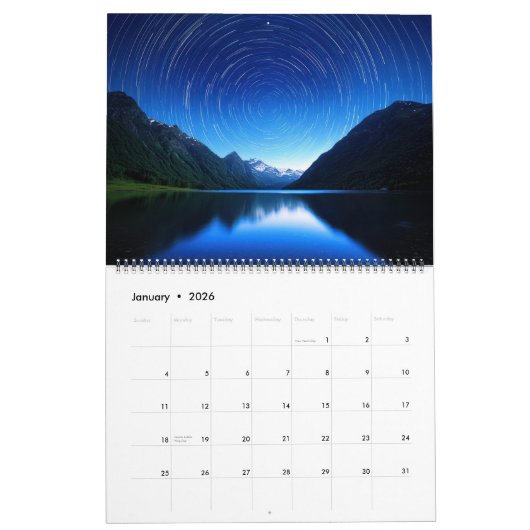 Star Trails Kalender (Jan 2026)