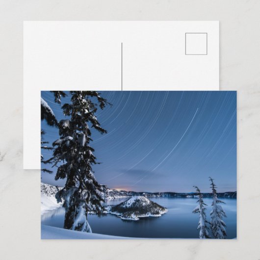 Star Trails | Nationaal park Crater Lake Briefkaart (Voorkant / Achterkant)