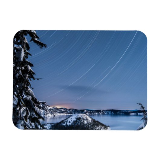 Star Trails | Nationaal park Crater Lake Magneet (Horizontaal)