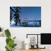 Star Trails | Nationaal park Crater Lake Poster (Thuiskantoor)