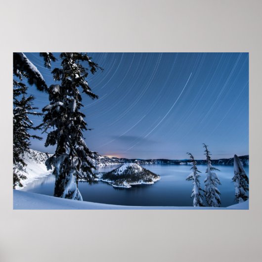 Star Trails | Nationaal park Crater Lake Poster (Voorkant)