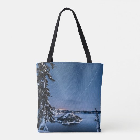 Star Trails | Nationaal park Crater Lake Tote Bag (Achterkant)