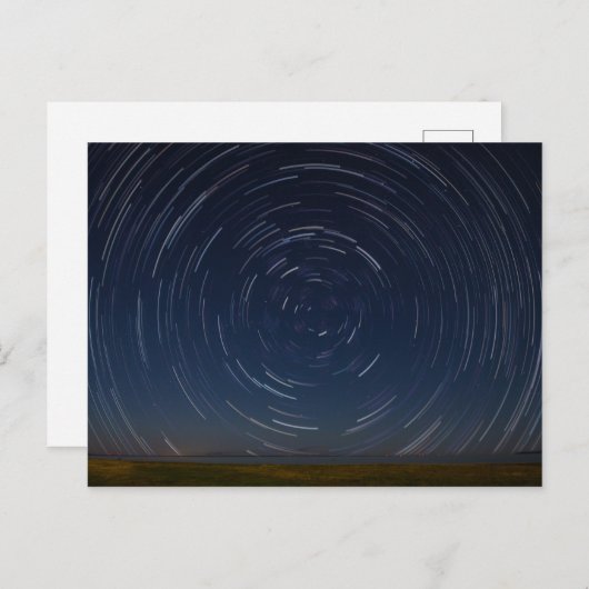 Star Trails Over Lake Huron in St Ignace, MI Briefkaart (Voorkant / Achterkant)