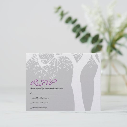 STAR TREE Bar Bat Mitzvah Uitnodigingskaart RSVP Kaartje (Staand voorkant)