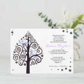 Star Tree Jewish Baby Naming Invitation Hebreeuws Kaart (Staand voorkant)