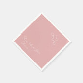 Star Trio in Roze & Wit met boodschap en naam Servet (Hoek)