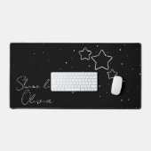 Star Trio in zwart-wit met boodschap en naam Bureaumat (Keyboard & Muis)