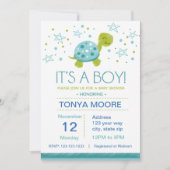 Star Turtle Baby shower Invitation Kaart (Voorkant)