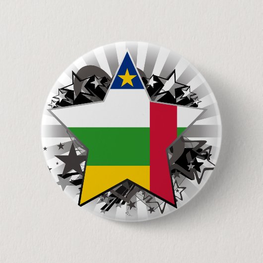 Star uit de Centraal-Afrikaanse Republiek Ronde Button 5,7 Cm (Voorkant)