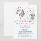 Star Unicorn Birthday Kaart (Voorkant / Achterkant)