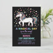Star Unicorn Birthday Kaart (Staand voorkant)