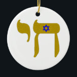 STAR VAN DAVID EN LEVEN KERAMISCH ORNAMENT<br><div class="desc">2 JEWISH SYMBOLEN</div>