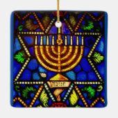 STAR VAN DAVID EN MENORAH HOLIDAY ORNAMENT (Achterkant)