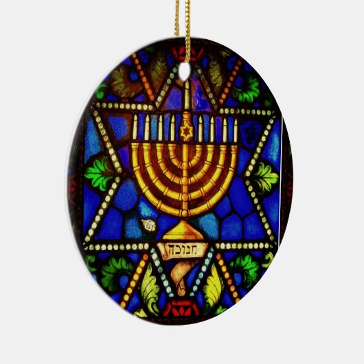 STAR VAN DAVID EN MENORAH KERAMISCH ORNAMENT (Rechts)