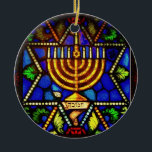 STAR VAN DAVID EN MENORAH KERAMISCH ORNAMENT<br><div class="desc">FOTO</div>