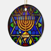 STAR VAN DAVID EN MENORAH KERAMISCH ORNAMENT (Links)