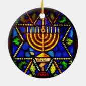 STAR VAN DAVID EN MENORAH KERAMISCH ORNAMENT (Achterkant)