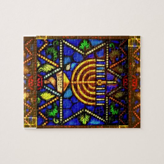 STAR VAN DAVID EN MENORAH LEGPUZZEL (Horizontaal)