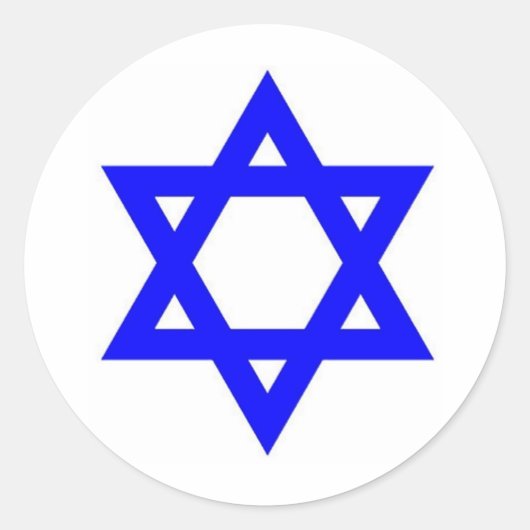 STAR VAN DAVID RONDE STICKER (Voorkant)