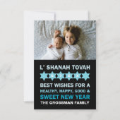 Star van David Rosh Hashanah Wenskaart - White Kaart (Voorkant)