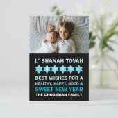 Star van David Rosh Hashanah Wenskaart - White Kaart (Staand voorkant)