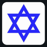 STAR VAN DAVID VIERKANTE STICKER<br><div class="desc">VREDE IN DE AARDE</div>