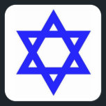 STAR VAN DAVID VIERKANTE STICKER<br><div class="desc">VREDE IN DE AARDE</div>