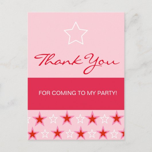Star Verjaardag Meisje, dank je Briefkaart (Voorkant)