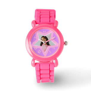 Star voeg je eigen foto roze polshorloge toe horloge