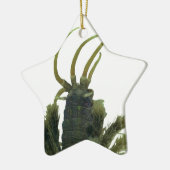 Star-vormig veelhoekige kerstversiering keramisch ornament (Links)