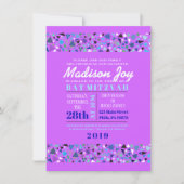 STAR WALL Bar Bat Mitzvah Invitation Lavender Kaart (Voorkant)