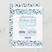 STAR WALL Bar Bat Mitzvah Invitation Lavender Kaart (Voorkant / Achterkant)