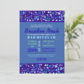 STAR WALL Bar Bat Mitzvah Uitnodiging (Staand voorkant)