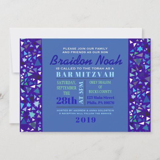 STAR WALL Bar Bat Mitzvah Uitnodiging (Voorkant)