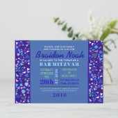 STAR WALL Bar Bat Mitzvah Uitnodiging (Staand voorkant)