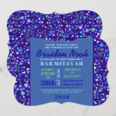 STAR WALL Bar Bat Mitzvah Uitnodiging (Voorkant / Achterkant)