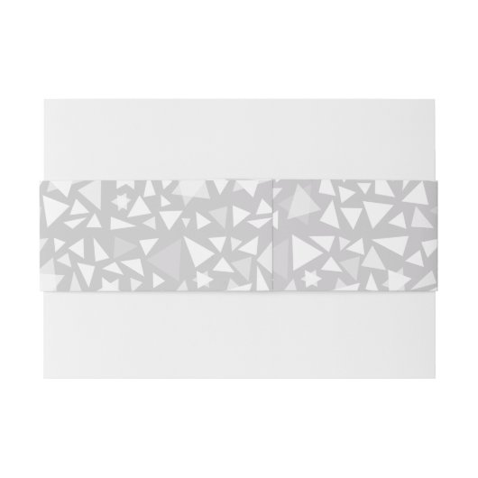 STAR WALL WIT Bruiloft Matching Belly Band Uitnodigingen Wikkel (Achterkant Voorbeeld)